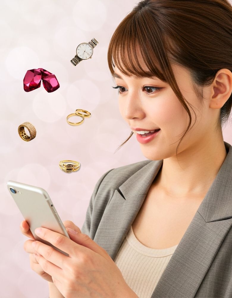 査定金額に喜ぶ女性